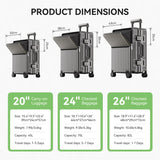 2025 Aluminum Frame Suitcase PC Hard Shell Pressure-Resistant Travel Luggage, 360° Silent Swivel Wheels, with TSA Lock.