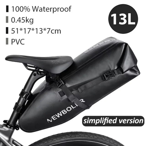 Bicycle Bag Waterproof 13L Large Capacity Bicycle Saddle Bag Bicycle Foldable Tail Bag Mountain Bike Road Luggage
