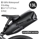 Bicycle Bag Waterproof 13L Large Capacity Bicycle Saddle Bag Bicycle Foldable Tail Bag Mountain Bike Road Luggage