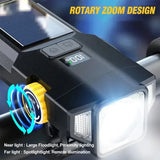 Bicycle Front Light 4000Mah Zoom Near/Far Bike Headlight Long Endurance Cycling Lights Solar Power Recharge Waterproof MTB Parts