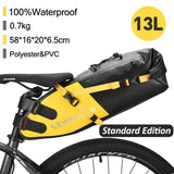 Bicycle Bag Waterproof 13L Large Capacity Bicycle Saddle Bag Bicycle Foldable Tail Bag Mountain Bike Road Luggage