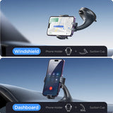 Joyroom Phone Holder Mount for Car Strong Suction Hands-Free  Cell Phone Mounts for Dashboard/Windshield 360° Rotation