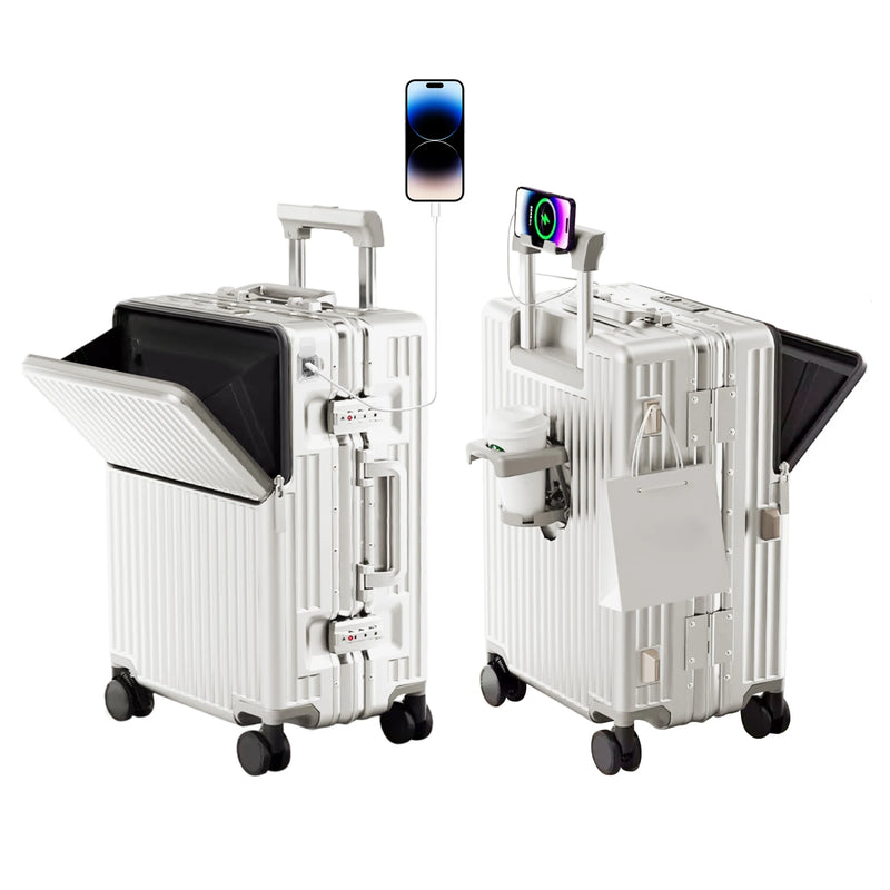 2025 Aluminum Frame Suitcase PC Hard Shell Pressure-Resistant Travel Luggage, 360° Silent Swivel Wheels, with TSA Lock.