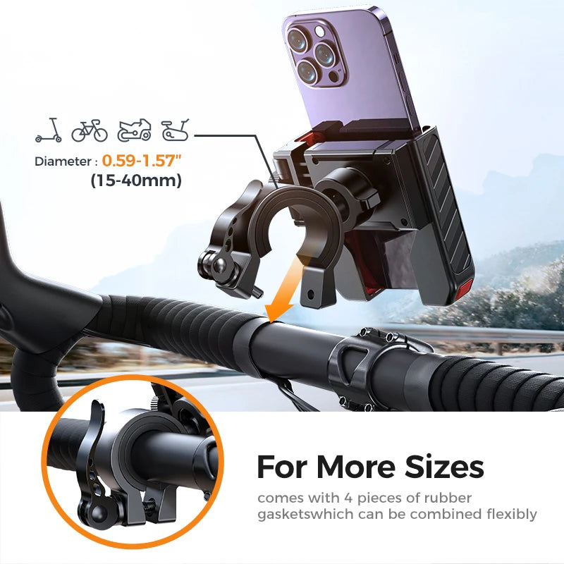 Joyroom 2024 Bike Phone Holder  One-Hand Operation Bicycle Motorcycle Phone Holder for 4.7-7" Mobile Phone Shockproof