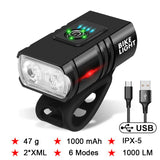 Light Sensation Bike Light 9 LED Bicycle Headlight Type-C Rechargeable Super Bright Bicycle Front Flashlight Mountain Bike Lamp