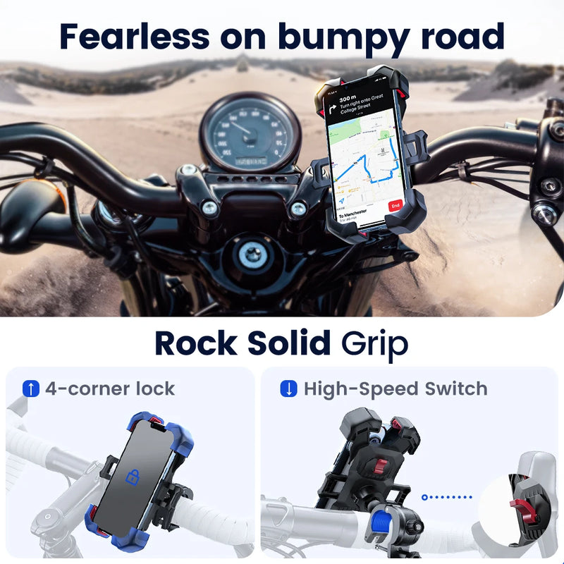 Joyroom Bike Phone Holder 360° View  Bicycle Phone Holder for 4.7-7 Inch Mobile Phone Stand Shockproof Bracket GPS Clip