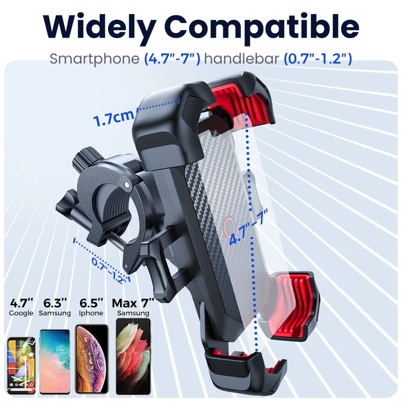 Joyroom Bike Phone Holder 360° View  Bicycle Phone Holder for 4.7-7 Inch Mobile Phone Stand Shockproof Bracket GPS Clip