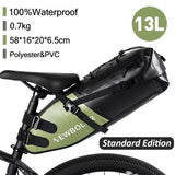 Bicycle Bag Waterproof 13L Large Capacity Bicycle Saddle Bag Bicycle Foldable Tail Bag Mountain Bike Road Luggage